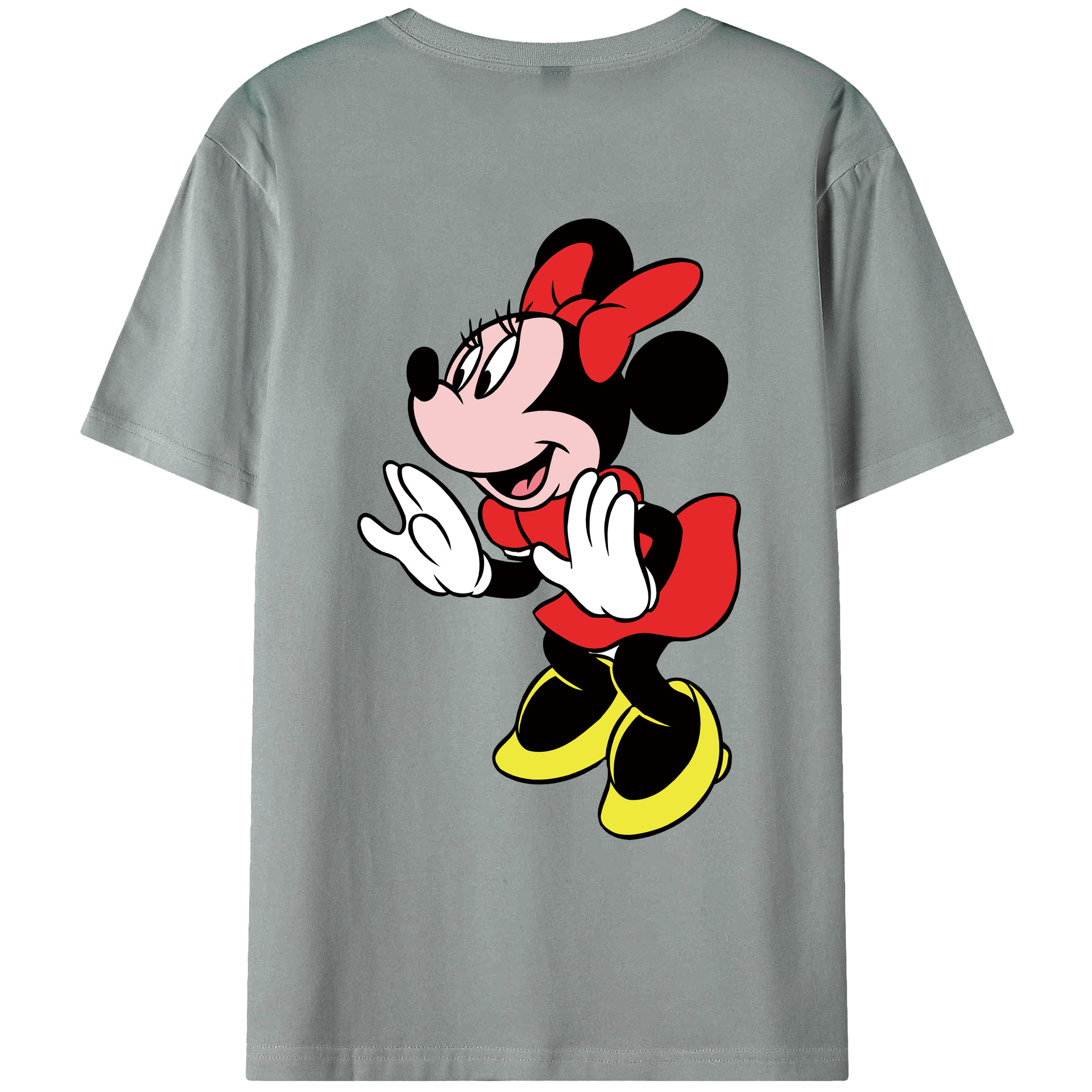 ミッキーマウス Mickey Mouse 綿100％ メンズ半袖Tシャツ（バックプリント） 通気性
